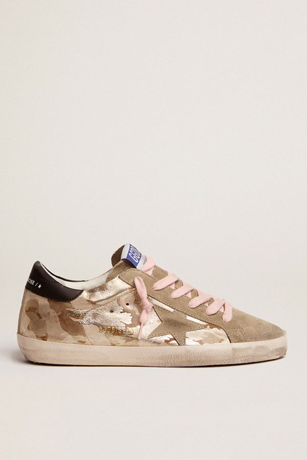 Golden Goose Super Star Laminated Camouflage Print Leather