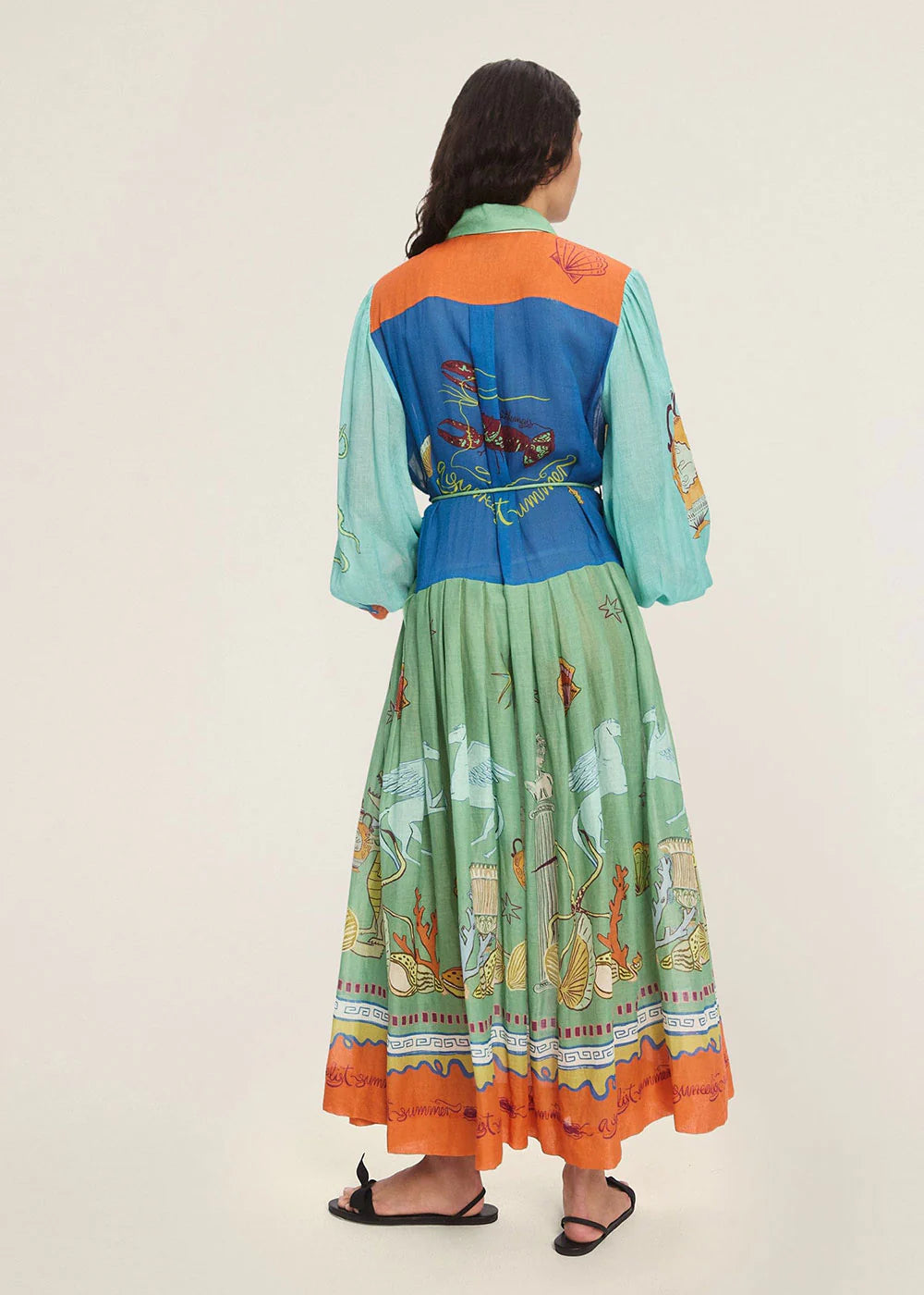 Alemais Surrealist Summer Ramie Shirtdress