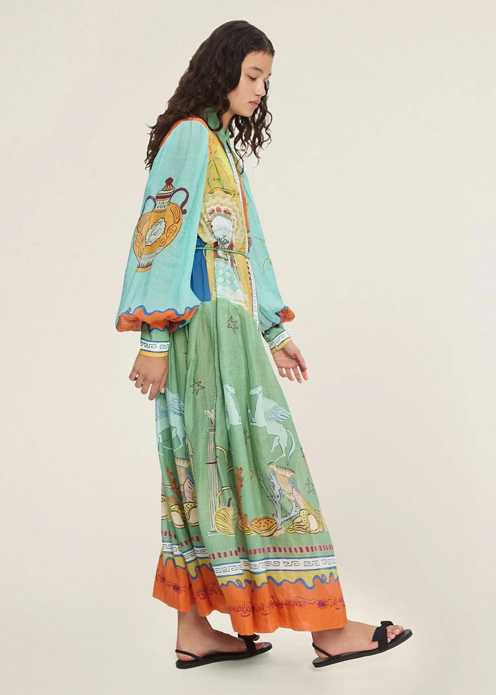 Alemais Surrealist Summer Ramie Shirtdress