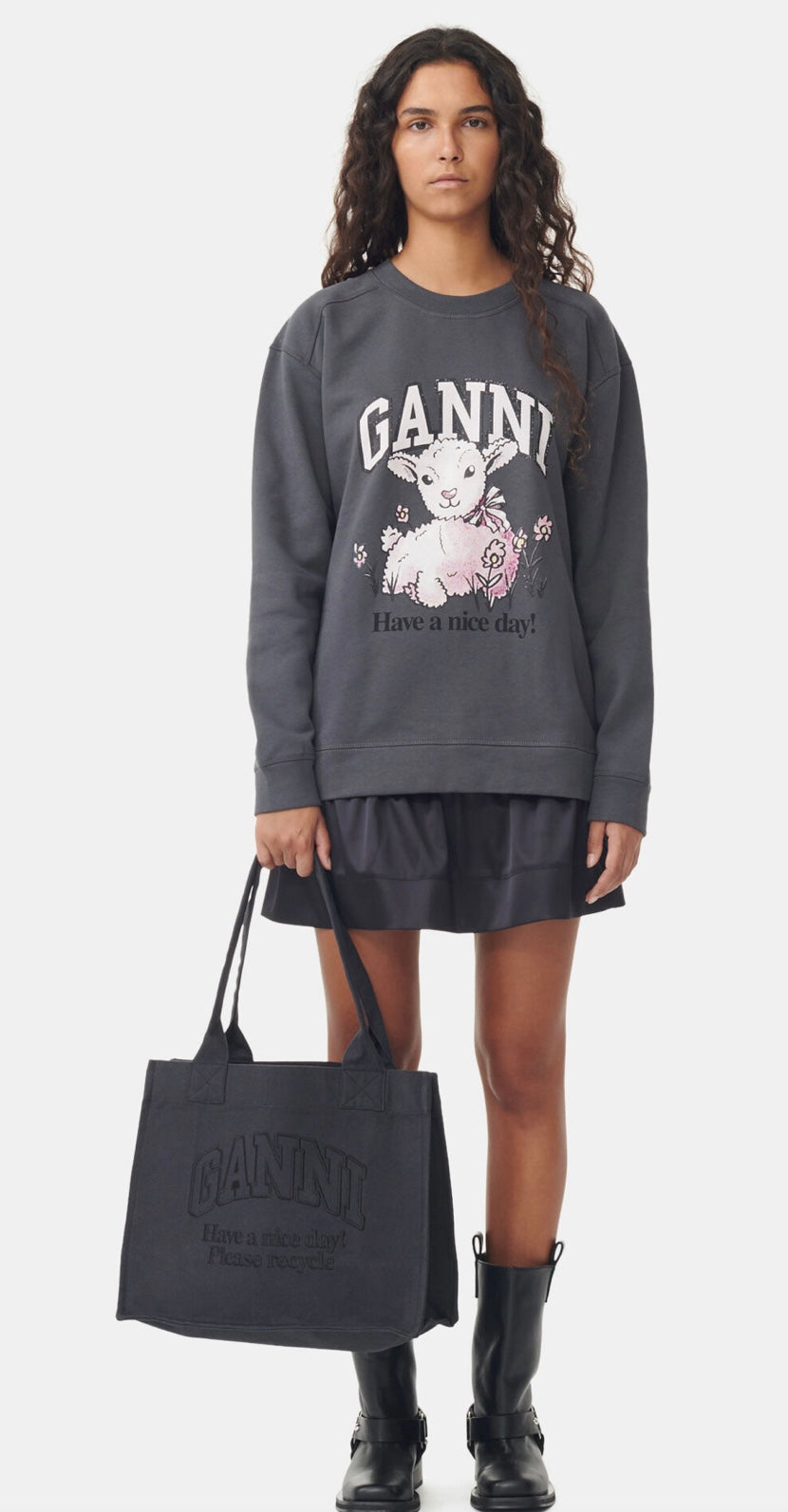 Ganni Large Canvas Tote Bag