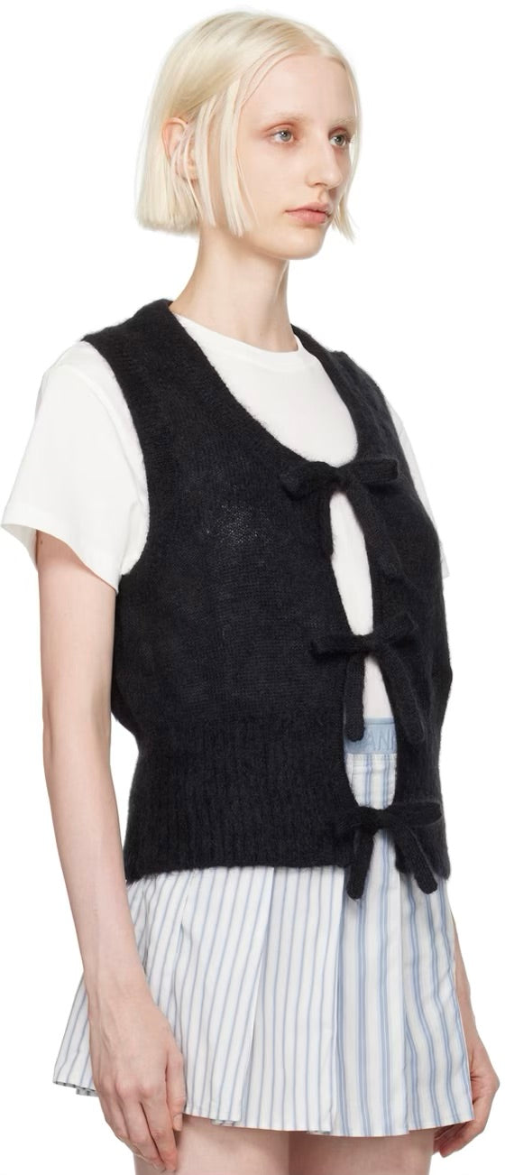 Ganni Cotton Mix Tie String Vest