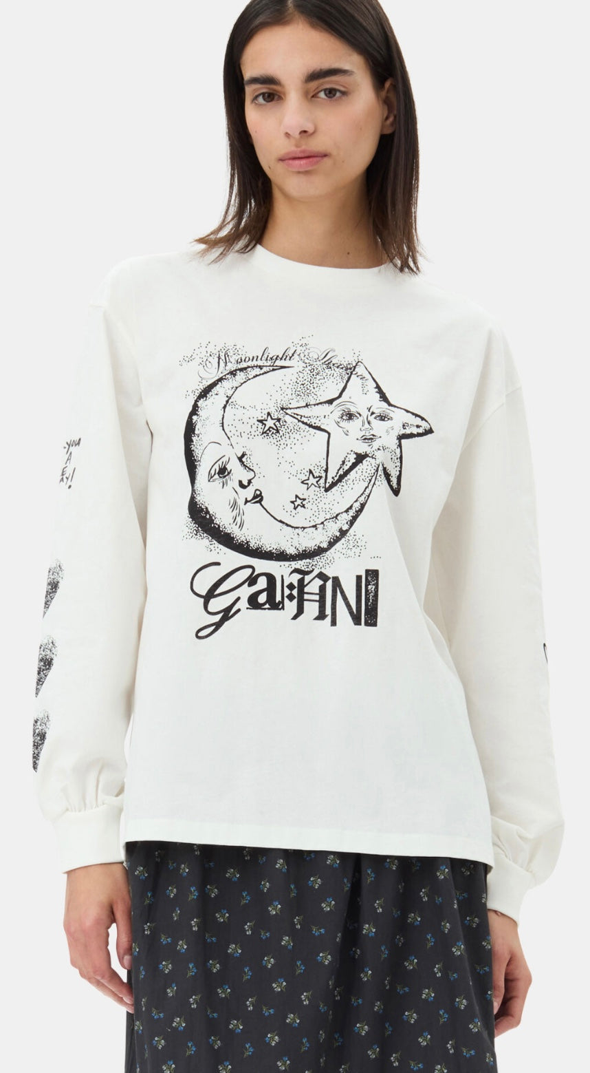 Ganni Future Heavy Moon Long Sleeve T-Shirt