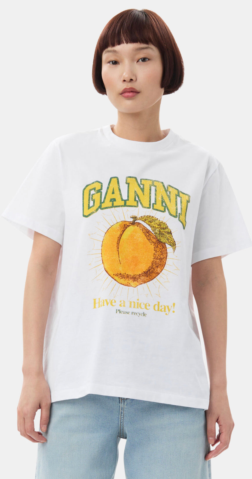 Ganni Basic Jersey Peach Relaxed T-shirt