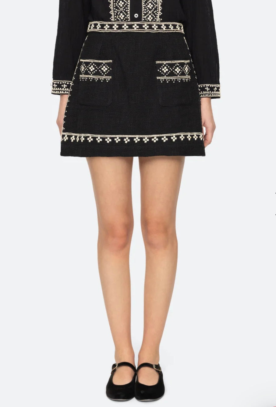 Sea NYC Mille Embroidery Mini Skirt