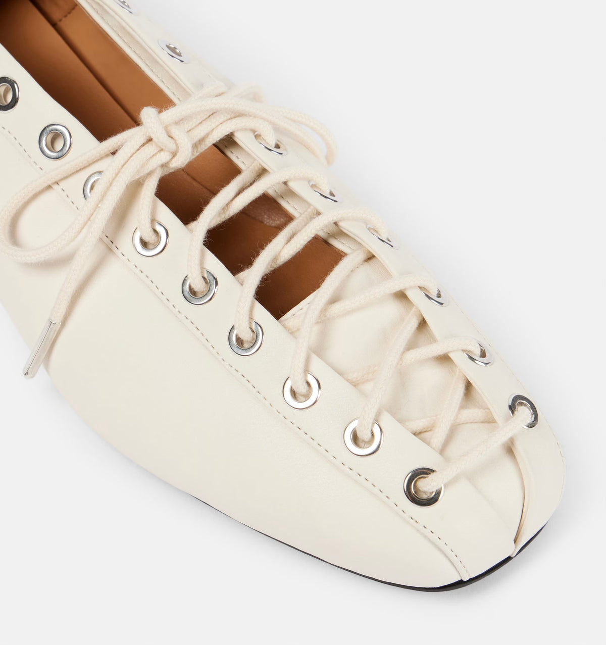 Ganni Eyelets Lace Up Ballerina