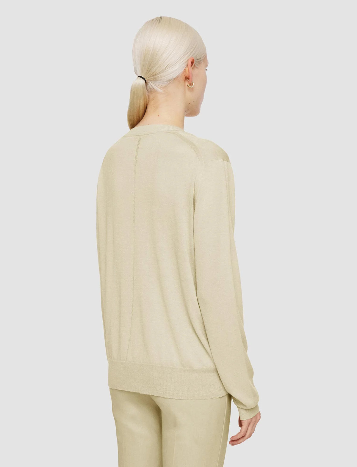 Joseph Superfine Cotton Silk V Neck Jumper