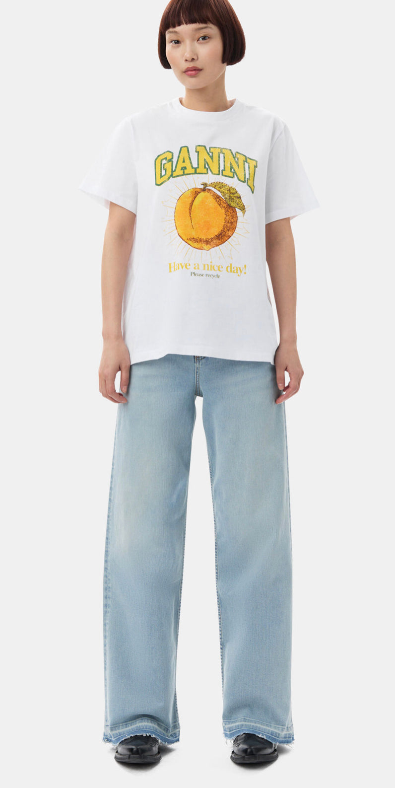 Ganni Basic Jersey Peach Relaxed T-shirt