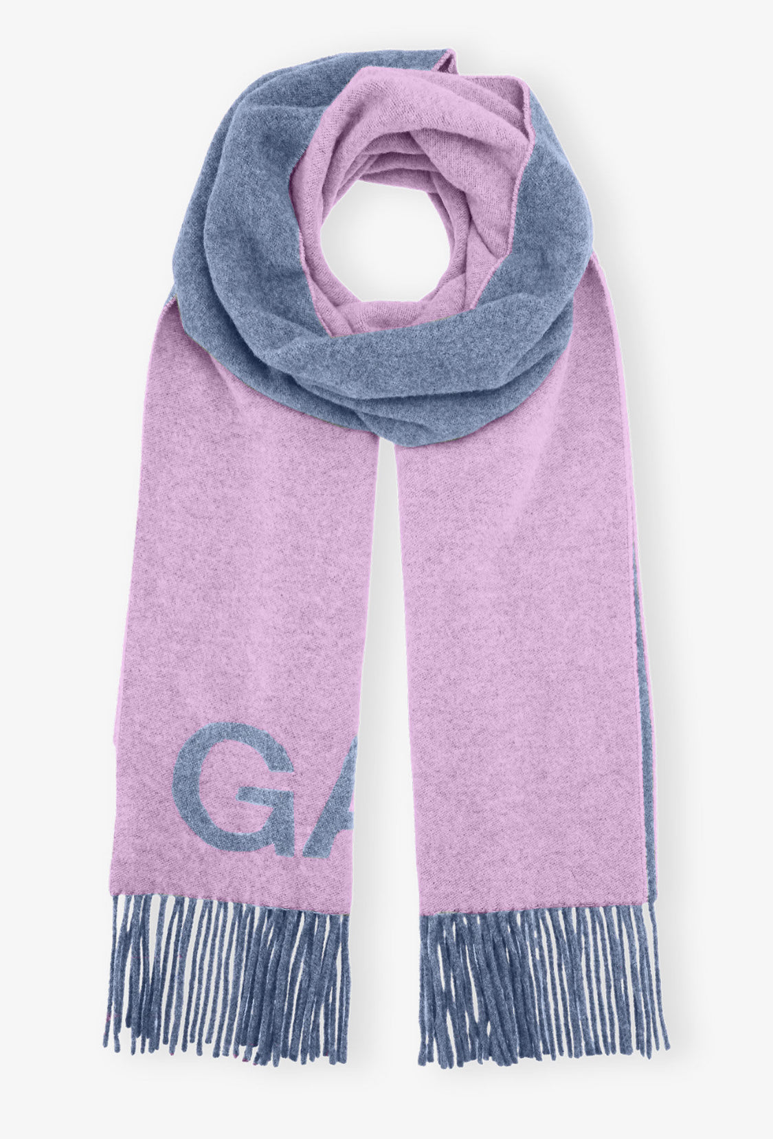 GANNI Fringed Wool Scarf