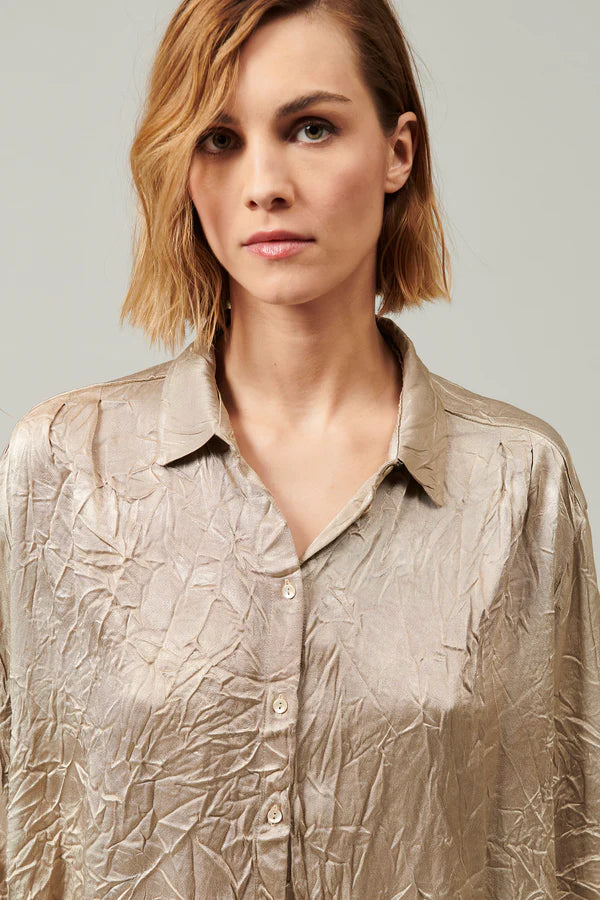 Transit Flowing Viscose Satin Shirt