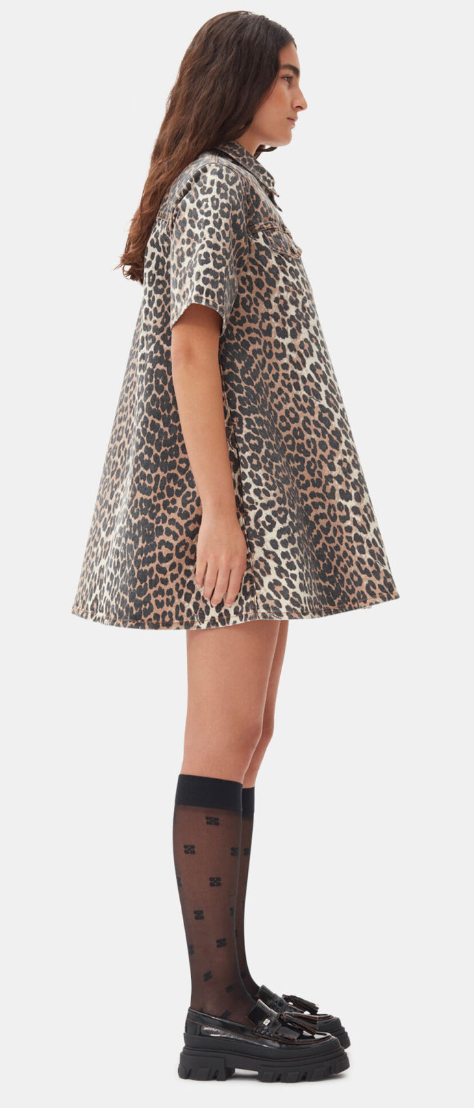 Ganni Leopard Printed Mini Dress