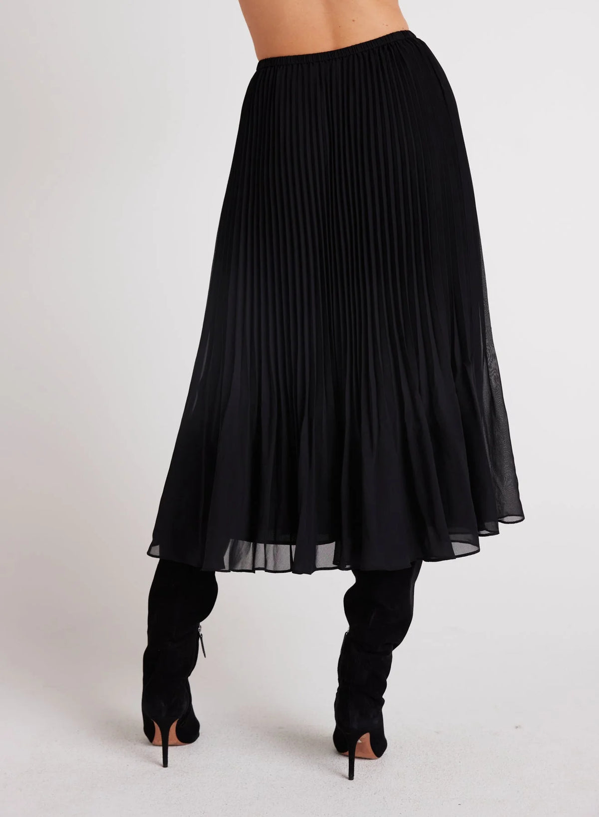 Bella Dahl Sunburst Pleated Chiffon Midi Skirt