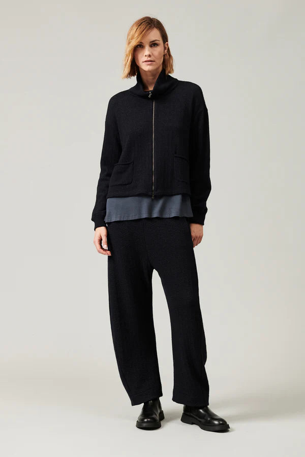 Transit Wool and Viscose Jacquard Knit Zipped Jacket