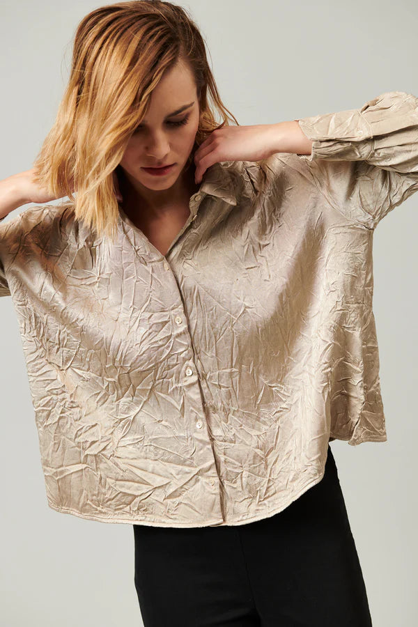 Transit Flowing Viscose Satin Shirt