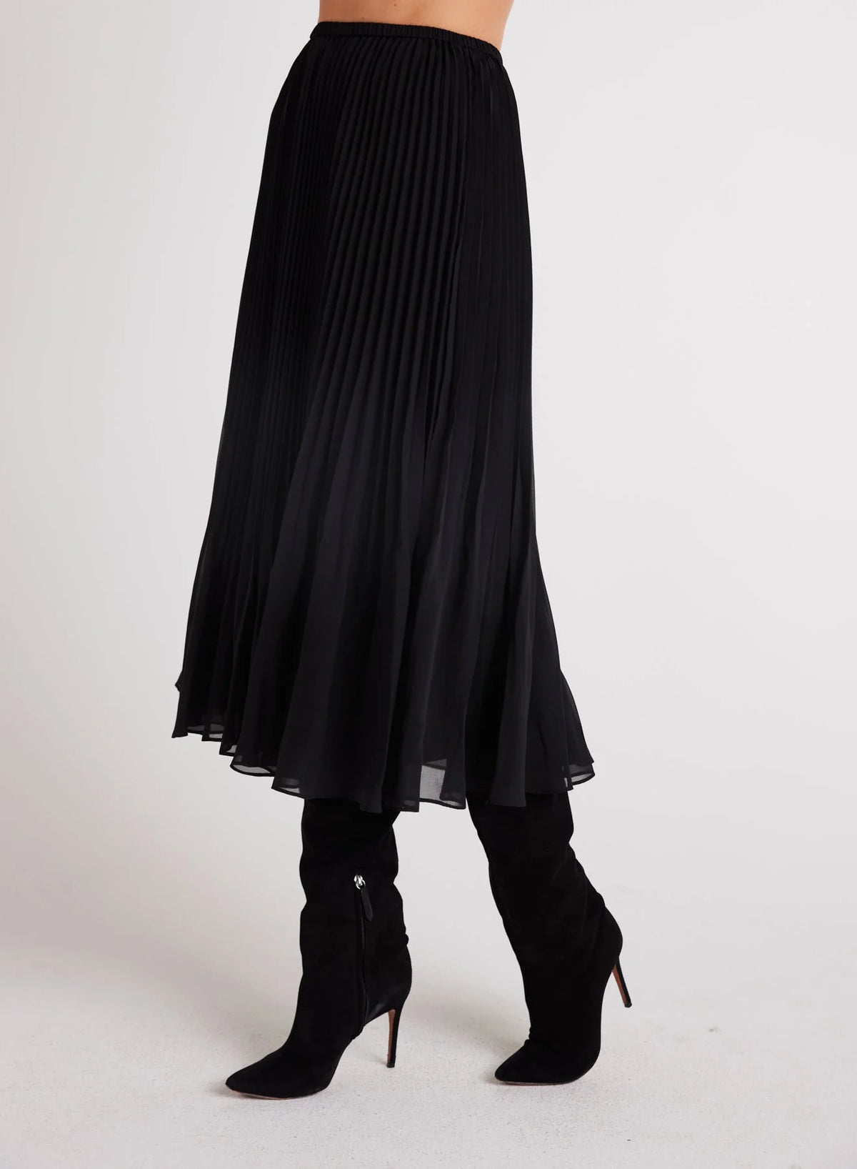 Bella Dahl Sunburst Pleated Chiffon Midi Skirt