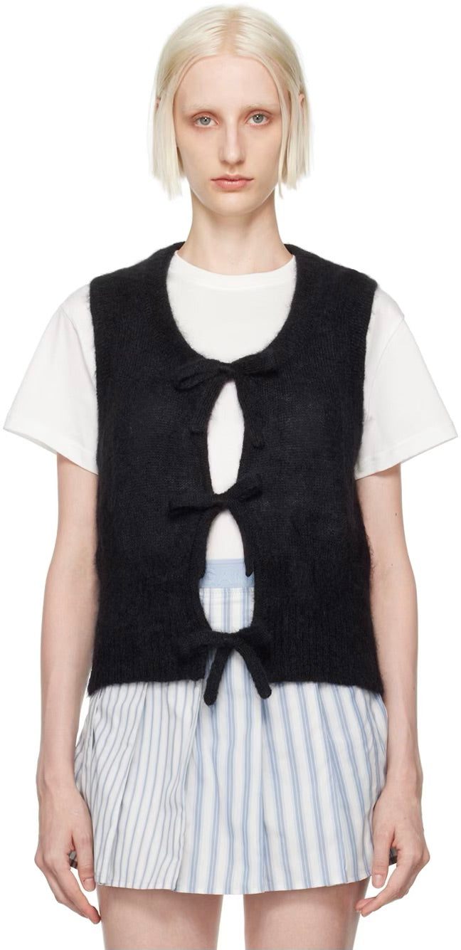 Ganni Cotton Mix Tie String Vest