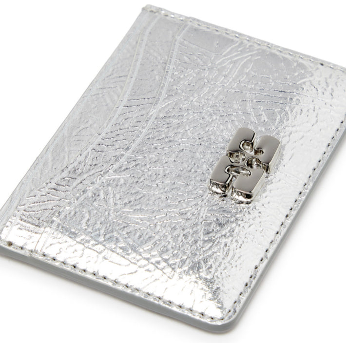 Ganni Bou Card Holder Metallic