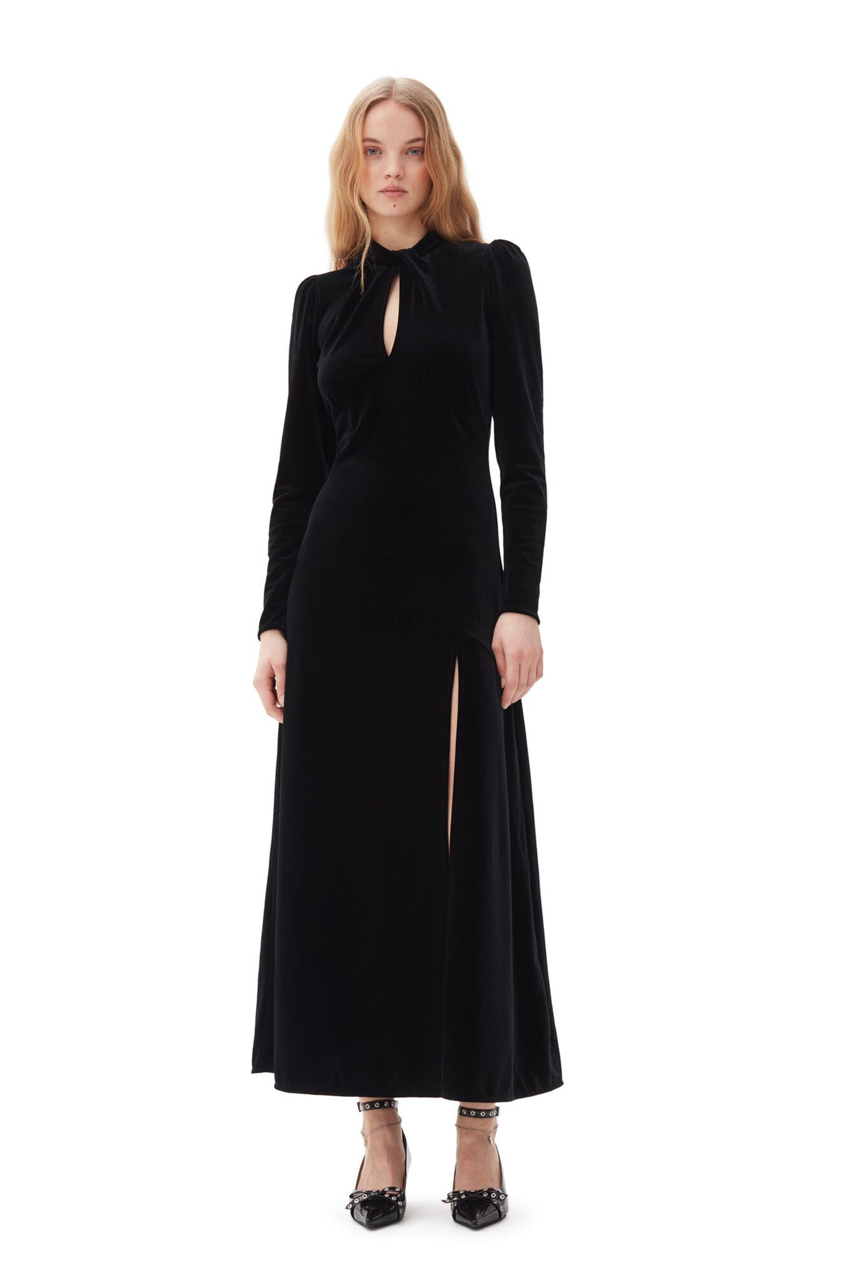 Ganni Velvet Long Dress