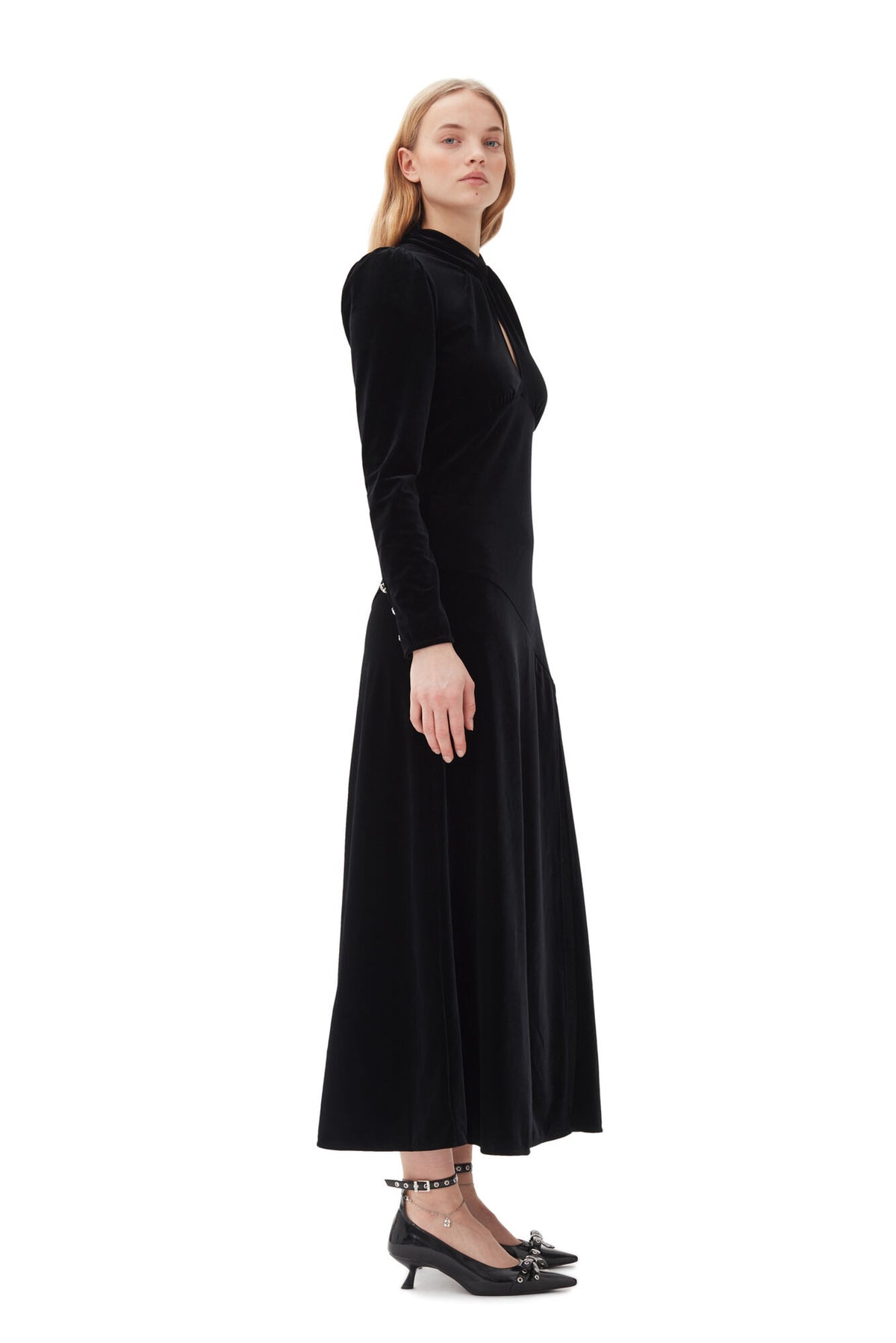 Ganni Velvet Long Dress